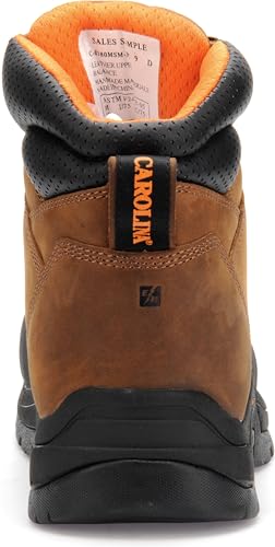 Carolina Bruno Internal 6" Metguard Composite Toe Work Boots for Men - Metatarsal Guard, Cushion Insole, AG7 Footbed and Rubber Outsole, EH-Rated, Brown - 12 D4