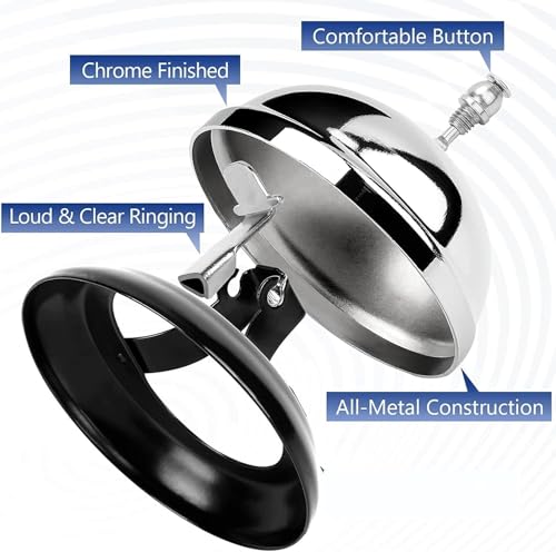 Image of 1Pcs Metal Office Bell Buzzer for Quiz Call Manual for Reception Desk Assistance, School, Church, Classroom, Hospital 8.5 x 5.5 cm