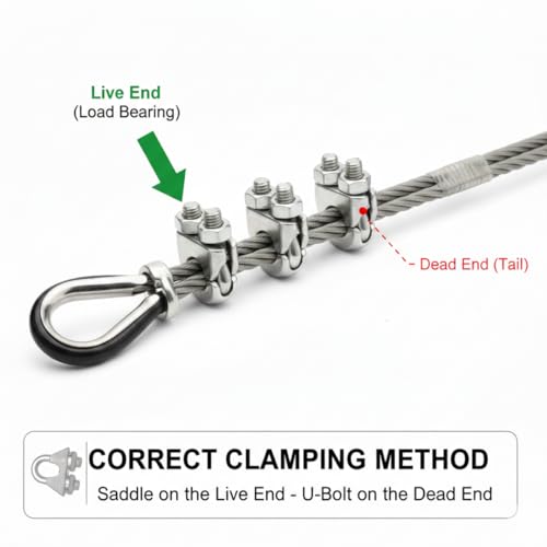 Image of U-Lock Cable Clamp for Gym Machine Wire | Heavy Duty Rope Clip with Bolt (Pack of 4)