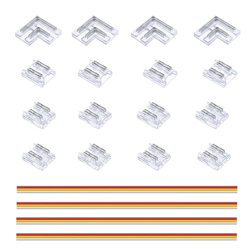JOYLIT CCT LED Strip Connettore 3 PIN 10MM, kit Di Connettori COB SMD LED Senza Saldatura per Luce a Nastro Bianca Sintonizzabile
