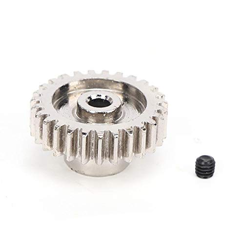 Motor Pinion Gear with Screw, 27T Motor Pinion Gear for Wltoys 1/14 144001 RC Model Car Upgrade Spare Parts(Silver)