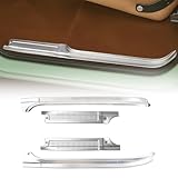 FEIMAOTUI Aluminum Door Sill Trim Kit 4PCS Compatible with 1973–1977 Chevy C10 C20 C30 K10 K20 K30, GMC C15 C25 C35 K15 K25 K35 Pickup, Aluminum Door Sill Plates Replacement