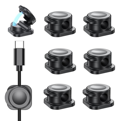 Cord Organizer Holder, 8 Pack Cable Clips, Magnetic Desk Cord Clips for Tidy Wires, Strong Adhesive Cable Management, Wire Holder for Home, Office, Car