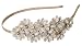 Beige Great Gatsby / Flapper Inspired Fashion Headband / Hairband Flower Design with Faux Pearls & Rhinestones