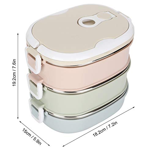 Yosoo Health Gear Contenitore per Alimenti in Acciaio Inossidabile, Materiale PP per Uso Alimentare, Ideale per la Casa, i Viaggi e la Scuola