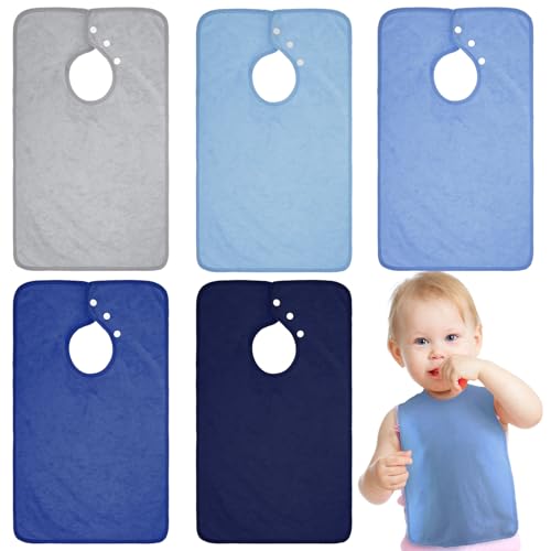 Hercicy Full Coverage Pullover Toddler Baby Bibs Terry Cloth Bibs with Snap Button for 0-4 Years Unisex Feeding Drooling