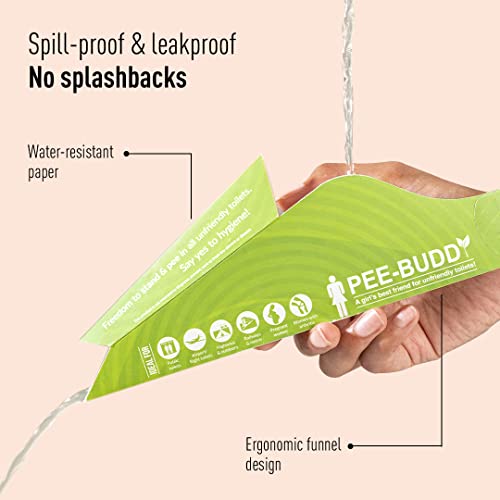 PEE BUDDY 40 Funnels Disposable Female Urination Device for Women | Portable, Leak-Proof Stand and Pee Funnels for Women, Girls| Public Toilets, Travel, Camping, Hiking and Outdoor Activities