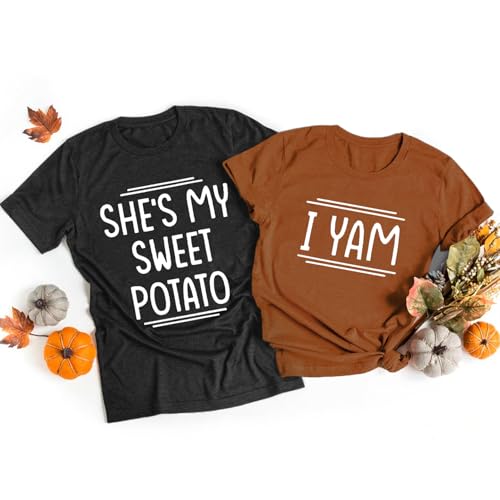 Couples Matching Shirts Thanksgiving Christmas Halloween Couples Tshirt for Husband and Wife