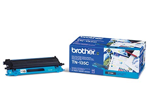 Brother TN135C Toner Originale, Alta Capacità, per Stampanti HL4040CN / HL4050CDN / HL4070CDW / DCP9040CN / DCP9042CDN / DCP9045CDN / MFC9440CN / MFC9450CDN / MFC9840CDW, Colore Ciano