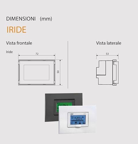 Vemer VE456000 Iride - Cronotermostato Digitale Da Incasso, Display Touch Screen, Programmazione Settimanale, Alimentazione A Batteria, Bianco E Grigio Antracite - 2