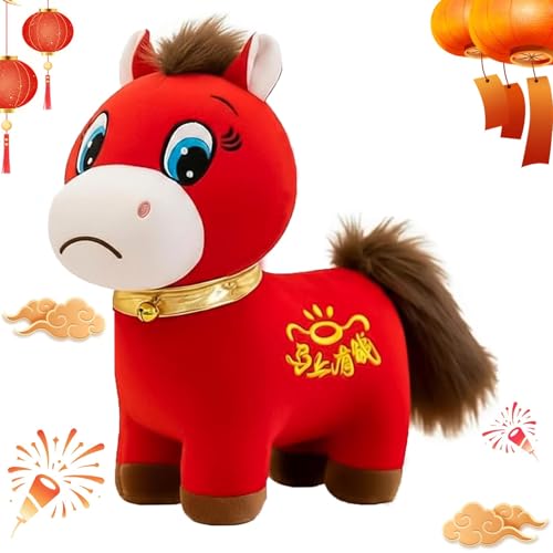 Chinese New Year 2026 Horse Plush Toy Funny Crying Horse Plushie Figurine Lucky Chinese Lunar New Year Mascot Zodiac Ornament Horse Cuddly Toy Spring Festival Lunar Collectors Doll