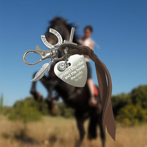 Protect This Rider And The Horse She Rode In On-Saddle Charm, Saddle Heart Charm, Equestrian Riding Gift,Horse Lovers Gift2
