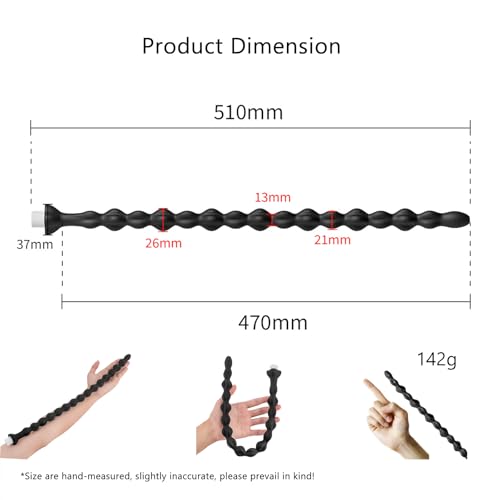 Image of AMAZBEE 20in Anal Enema Nozzle for Colon Cleansing Shower Douche Attachment for Vaginal and Anal Silicone Anus Pull Beads Butt Plug Shower Head