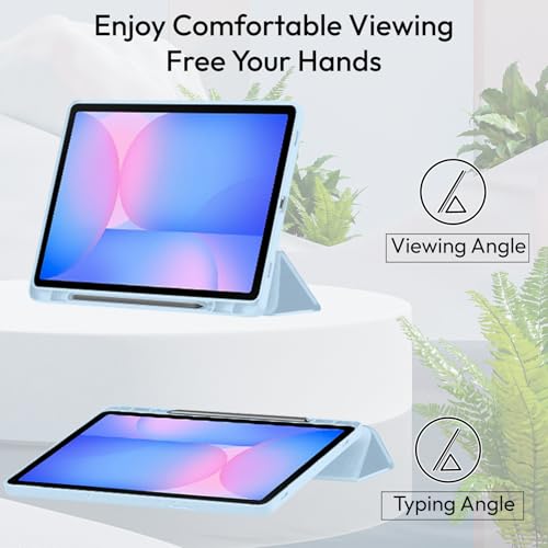 Robustrion Cover for Samsung Galaxy Tab S10 Lite 10.9" / Tab S9 FE/Tab S10 FE/Tab S9 11" with [S Pen Holder], Flip Case for Samsung Tab S10 Lite /S10/S9 FE Tablet Cover [Auto Sleep Wake] - Light Blue