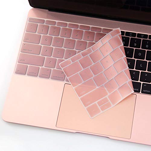 Premium Keyboard Cover for MacBook 12 Inch A1534 and MacBook Pro 13 Inch A1708 (2016/2017 Version, No TouchBar) (Hollow Series Rose Gold)