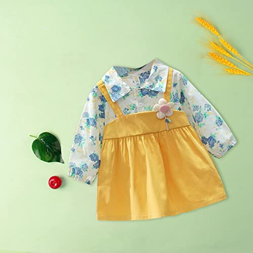 Vestidos elegantes para meninas primavera casual infantil japonesa Mori estampa floral suspensórios