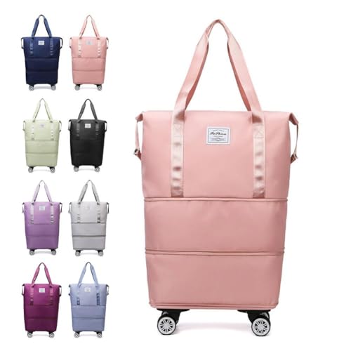 Large Rolling Duffle Bag Spinner 4 Wheels Expandable Luggage Travel,Waterproof Rolling Duffle Bag,Carry On Large Capacity Luggage Bag,Foldable,Universal Wheel Removable (F)2