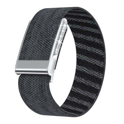 Bracelet sport nylon Whoop 5.0 avec connecteur métallique noir gris