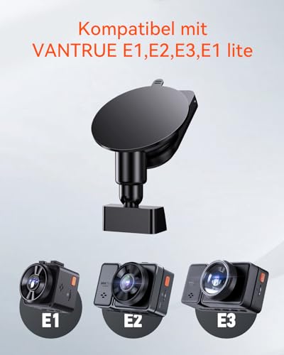 VANTRUE E-Serie Auto Dashcam Saugnapf Halterung für E1 PRO/ E1 Lite / E2 Kamera mit USB-C Port und GPS Melder (Geschwindigkeit, Position,Route)