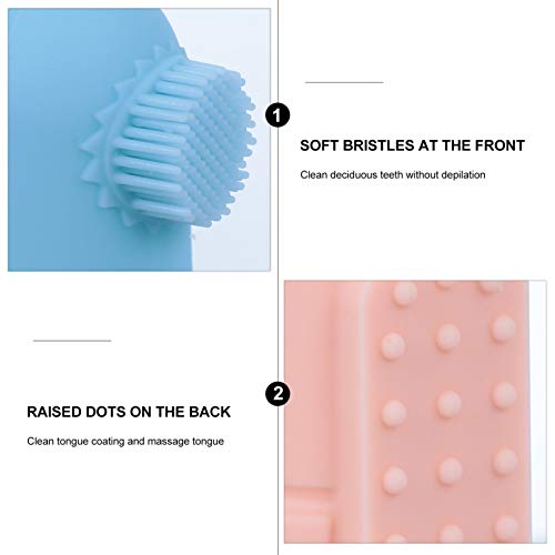 STOBOK 3 Peças de Silicone Escova de Dentes de Dedo de Bebê Dedo Ponto Escova de Dentes de Treinamen