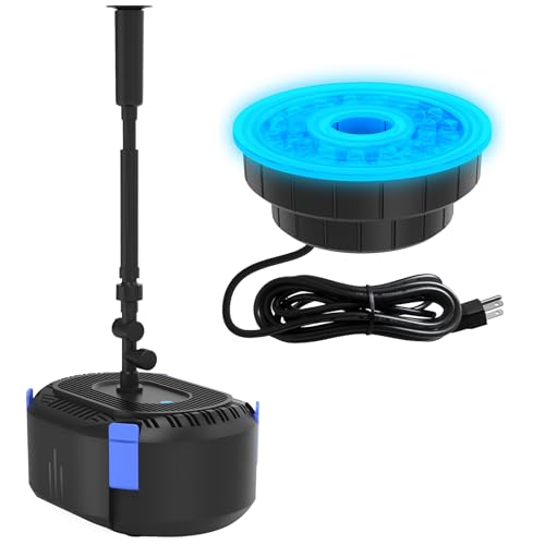 AquaMiracle 550GPH Pond Fountain & LED Light Set