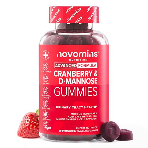 D Mannose & Cranberry Gummies - 60 Gummies - Alternative zu Cranberry Kapseln oder D Mannose Pulver für die Blase - Blasenentzündung - mit Inulin & Magnesium - Vegan & Glutenfrei - Novomins