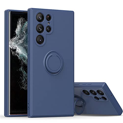 Coque silicone Samsung S20 Ultra magnétique avec anneau de maintien bleu nuit