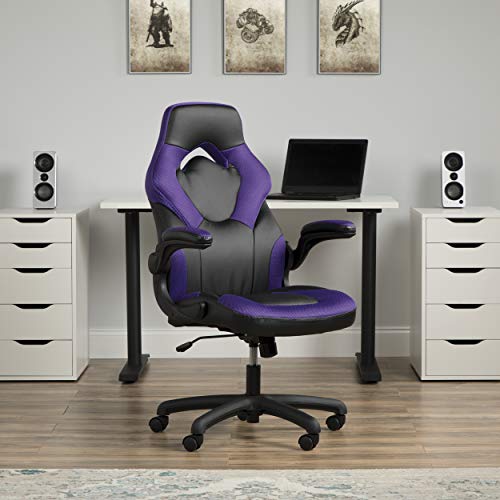 Ofm Gaming Chair Ergonomic Racing Style Pc Computer Desk Office Chair - 360 Swivel, Integrated Lumbar Support & Headrest, Adjustable Height, Recline Tilt Control, Flip-Up Arms, 275Lb Max -2020 Purple #TOP3
