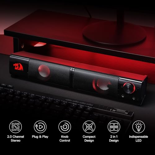 Redragon 47122621 Gs550 Pc Gaming Speakers, 2.0 Channel Desktop Computer Sound Bar thumb #1