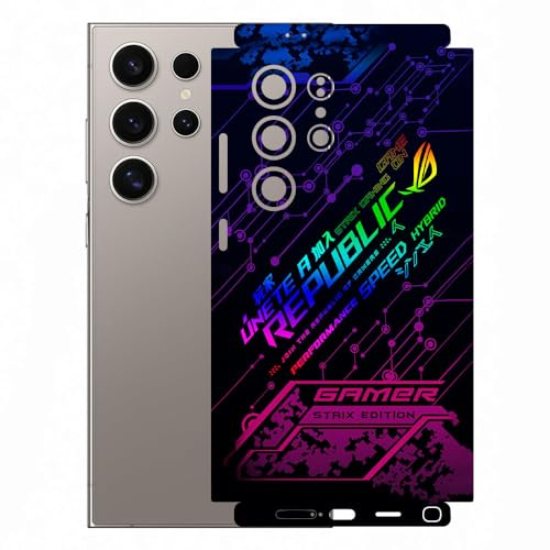 Image of AtOdds Mobile Skin Sticker Wrap | Compatible for Samsung S24 Ultra (5g) | Scratchproof Matte Finish | Full Coverage for All Sides & Camera Protection (Design - Gamer)