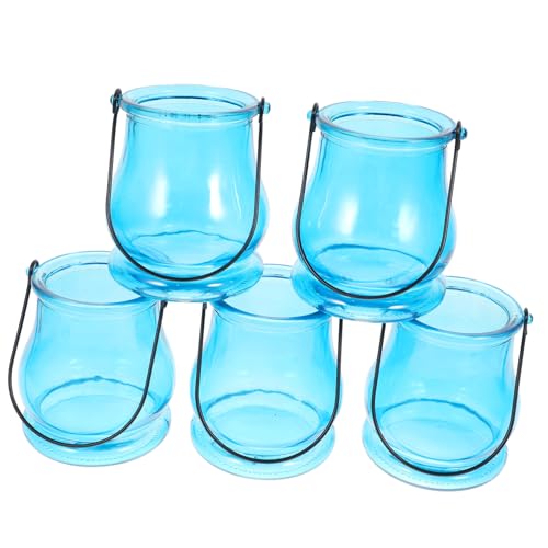 RORPOIR 5pcs Hanging Glass Candle Holder Multi- Candle Sconces for Tea Lights Home Decor and Celebrations for Birthdays Mother Day and Housewarming