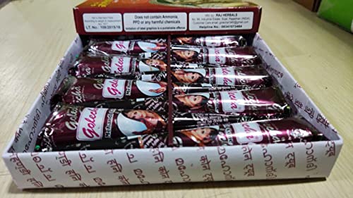 Organica Golecha 12 Pack 100% Natural Ready To Use Henna Paste Hair Color Hair Dye Cones #TOP1