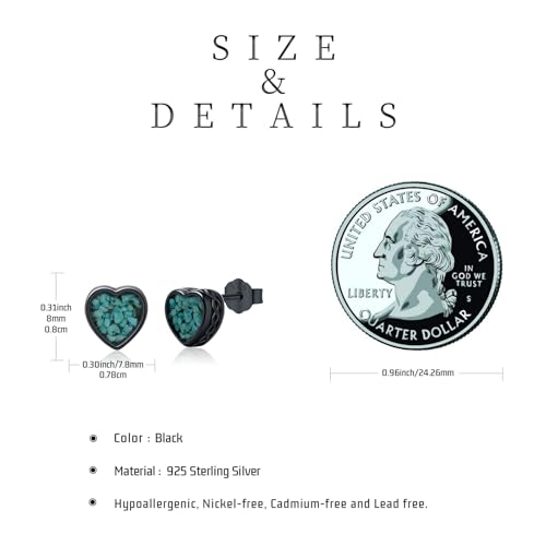 Pendientes negros de plata para hombre y mujer ideales para el día a día 6