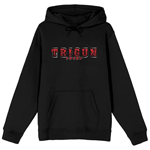 Bioworld Trigun Kanji Logo Long Sleeve Black Adult Hooded Sweatshirt-Large