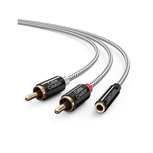 CableCreation 3.5mm to RCA Cable, 3ft 3.5mm Female to 2RCA Male Stereo Audio Cable Gold Plated for TV,Smartphones, MP3, Tablets, Speakers,Home Theater,Black and White/1m