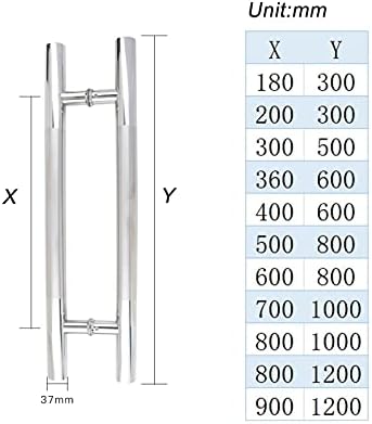 Shower Door Handle Replacement - Glass Door Knobs for Bathroom, Interior/Exterior Push & Pull Door Hardware, Durable 180mm x 300mm Size, Easy Installation
