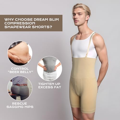 DREAM SLIM Men's Tummy Control Shapewear Shorts Compression Seamless Slimmer Body Shaper Panties Butt Lifter Leg Boxer Briefs3