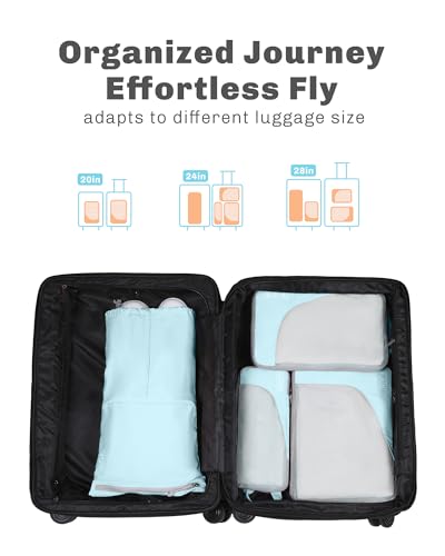 Image of 4 Set Compression Packing Cubes for Suitcases,Luggage,Travel Bag Organizer