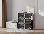 HOMIDEC Organisateur de chaussures, 6 Armoire de rangement Tier 24 Paire étagères en plastique pour Closet Hallway Chambre Entrée