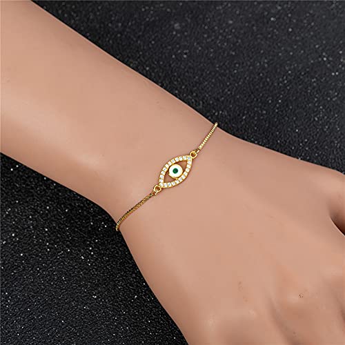 Dainty 14K Real Gold Plated Bracelet for Women Men, Adjustable Gold Chain Link Evil Eye Hamsa Hand Paperclip Butterfly Charm Bracelets for Women Jewelry4