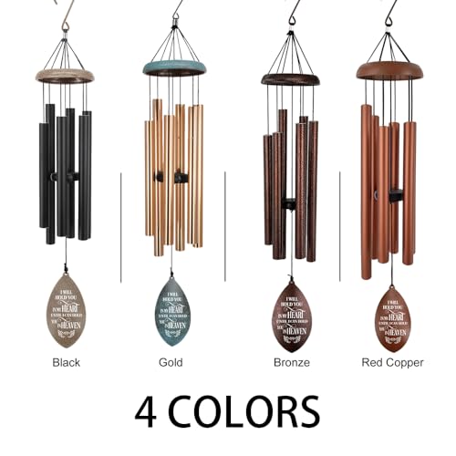 Image of ASTARIN Personalized Name 35 inch Memorial Wind Chimes for Outside, Metal Sympathy Gifts for Loss of Mother Father Loved One, Bereavement Wind Chime in Memory Gift, Produced in Texas