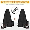 HUNTVP Sac Bandoulière Homme, Sacs Bandouliere Tactique Sac à Poitrine Sacoche Bandouliere Sacoche Banane Sacs à Dos Porté Travers pour Homme Femme Voyage Randonnée Camping Trekking (Noir) #4