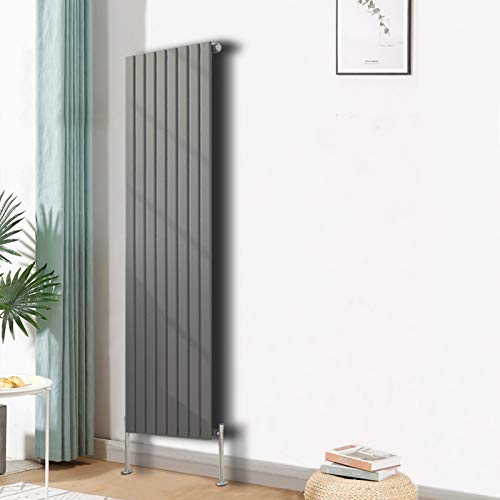Blümme Vertical Single Flat Panel Designer Radiator Bathroom Heater Central Heating Radiators 1600 x 544mm Anthracite