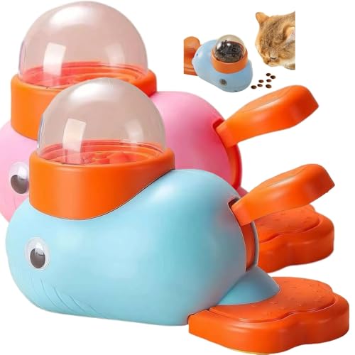 猫のおやつスロットマシン、猫スロットマシン おやつディスペンサー、猫のパズルおやつディスペンサー、猫のおやつディスペンサーおもちゃ、屋内猫用ペダル作動パズルフィーダー ? 耐久性、安全&掃除が簡単 (2個)