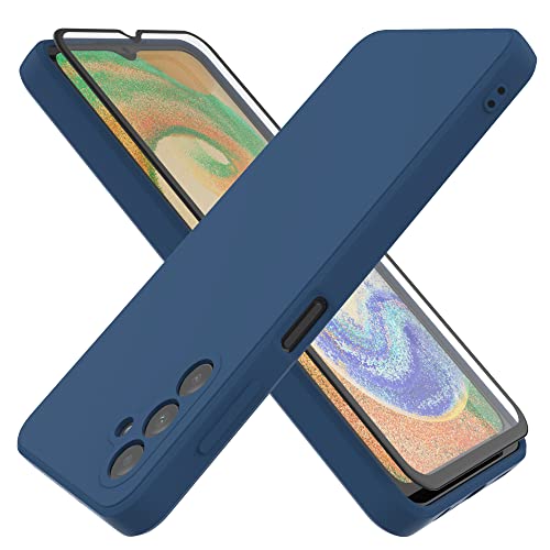 HHUIWIND Coque pour Samsung Galaxy A04s / A13 5G avec Verre Trempé écran Protecteur,Anti-Scratch Étui Silicone TPU Case Cover pour Samsung Galaxy A04s / A13 5G - Bleu Cover