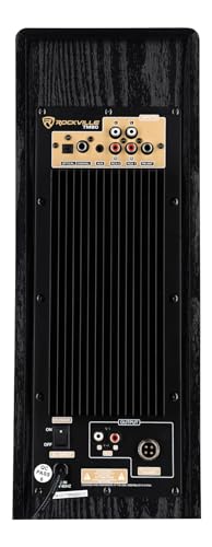 image for Rockville TM80B Powered Home Theater Tower Speaker System, Black, 800W