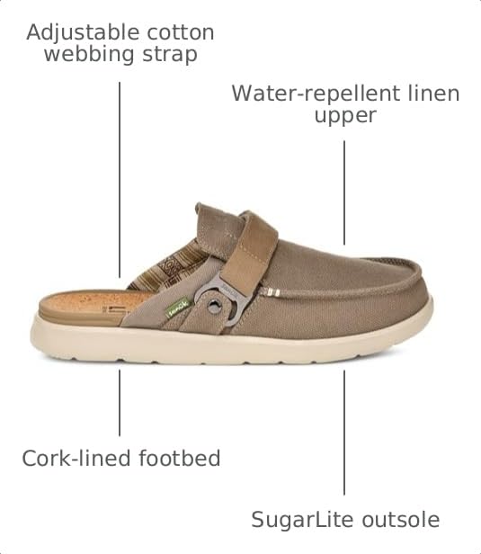 Image of Sanuk Mens Happy Hour Lite | Bottle Opener Buckle | Slip On Shoes for Men | Mens Loafers | Removable EVA Insole