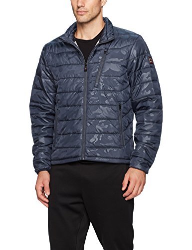 HFX Men's Camo Printed Ripstop Jacket, Navy, Large