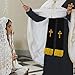 Eorbow 1 Pack Wedding Reversible Stole with Tassels, 75 Inch Clergy Mass Stoles with Cross, White Embroidered Priest Sash Stole, Pastor Shawl for Wedding Officiant Clergy Robe Cassock