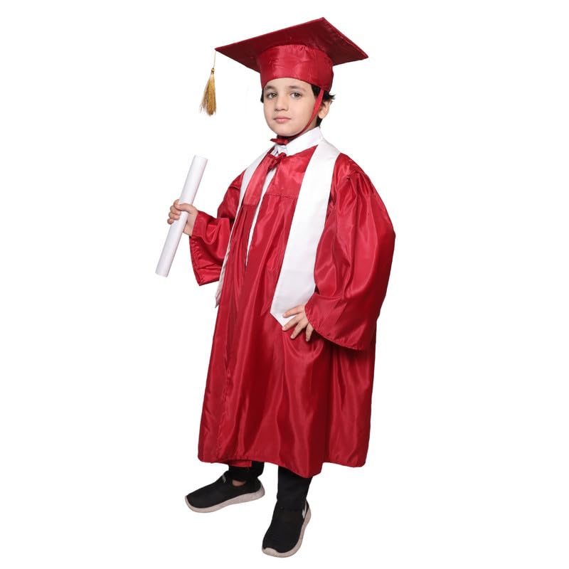 Image of Kaku Fancy Dresses Graduation Gown With Hat & Stole /Scarf | Degree Costume For Convocation Dress For Boys & Girls